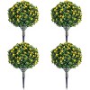 Acekool Set of  Artificial Topiary Ball Trees, UV-Resistant Faux Plants with Flowers, Metal Stakes, Indoor/Outdoor Decor - 2 of 4