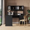 SEVOBAL L Shape Work Desk Study Writing Desk Home Office Computer Desk with Hutch Sturdy Table Wookstation with Drawers, Black, 37"*25.33"*7.61" - 2 of 4