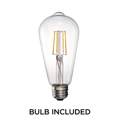 Charleston Brass and Clear Glass Drum Semi Flush Mount