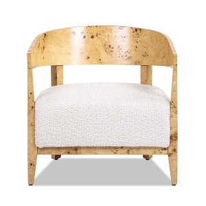 Jennifer Taylor Home Madrid 26.5" Burl Wood Barrel Accent Arm Chair - 1 of 4