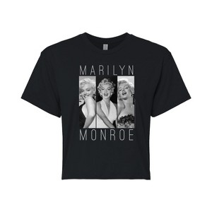 Women's Marilyn Monroe Triple Photo Cropped Graphic T-Shirt