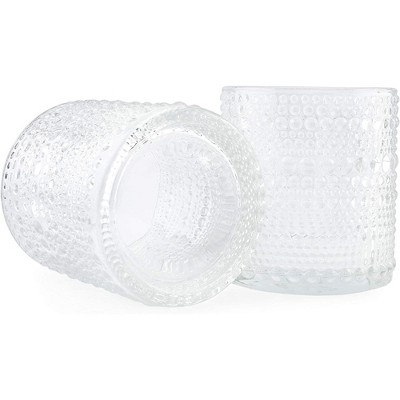 Clear Hobnail 6oz Glasses Set for Cold Beverages, 4-Pack