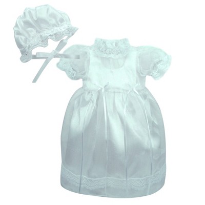 Sophia’s Celebration Gown & Matching Bonnet for 15” Baby Dolls, White