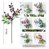 3 Bundles Artificial Berries Stems Fake Flowers Photo Props For Home Christmas Party Wedding Decoration White - 3 of 4