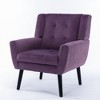APRILSOUL Lavender Purple Modern Soft Linen Material Ergonomics Accent Chair Home Chair With Black Legs For Indoor Home - 3 of 4