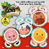 Bentology Farm Friends Mealtime Melamine Feeding Plates- Set of 4 Cute Zoo Animal Pal Dishes with Divided Compartments, Great Christmas Gift for Kids - 2 of 3