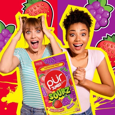 PUR Jumbo Gum Sourz Strawberry & Grape Flavor - 2.92oz