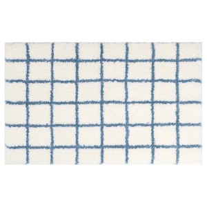 Unique Bargains Checkered Pattern Soft Absorbent Non-Slip Bathroom Rugs - 1 of 4