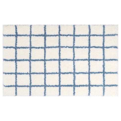 Unique Bargains Checkered Pattern Soft Absorbent Non-Slip Bathroom Rugs - image 1 of 4