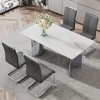 NicBex Dining Room Table for 6 Modern Dining Table Counter Height Table with Curved Base and Imitation Marble for Kitchen - 4 of 4