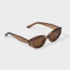 Women's Plastic Cateye Sunglasses - Wild Fable™ Brown: Maximum UV Protection, Polycarbonate Lenses, Recycled Frame - 2 of 2