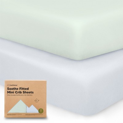 KeaBabies Mini Crib Sheets for Baby Girls, Boys, 2-Pack Soothe Pack and Play Sheets Fitted, Organic Pack N Play Mattress Sheet
