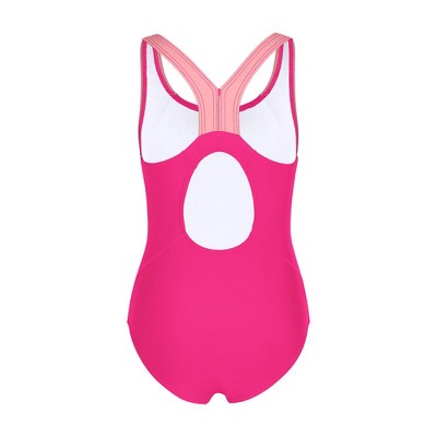 Charmo Girls Color Block Swimsuit One Piece Swimwear Athletic Competition Bathing Suit Teal / Aqua Combo 9-10 Years — фото 3