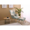 Accent Chair with Ottoman, Living Room Chair and Ottoman Set, Comfy Side Armchair for Bedroom, Creative Splicing Cloth Surface - 2 of 4