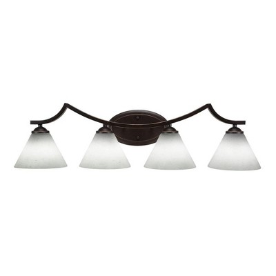 Toltec Lighting Zilo 4 - Light Vanity in  Dark Granite with 7" White Muslin Shade
