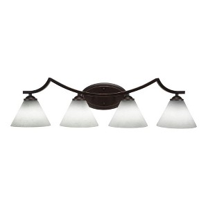 Toltec Lighting Zilo 4 - Light Vanity in  Dark Granite with 7" White Muslin Shade - 1 of 1