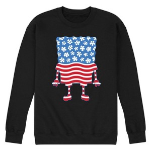 Men's - SpongeBob SquarePants - Patriotic Flag Silhouette Graphic Fleece Sweatshirt - 1 of 4