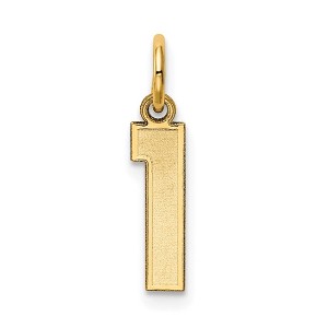 Black Bow Jewelry 14k Yellow Gold, Jersey Collection, Small Number 1 Pendant - 1 of 4
