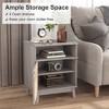 Brafabhome Set of 2 Modern Nightstands with Open Storage Shelf, Boho Bedside Tables with Natural Fiber Rope Woven Doors for Bedroom Living Room | Gray - 3 of 4