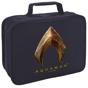Justice League Aquaman Logo Insulated Soft Sided Lunch Box - 1 of 4