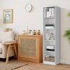 FURNIinspire Decorative Bookshelf Bookcase Book Shelf, Corner Shelf, Slim Organizer With 5 Tier Shelves For Living Room, White, 11.77"*17.72"*71.1" - 4 of 4