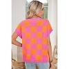 I AM A FASHION JUNKY Strawberry Pink Colorblock Plaid Knit Dolman Sweater Vest - 2 of 4