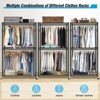 Homdox Heavy Duty Rolling Garment Rack Double Rod with Shelves Portable Clothes Rack Lockable Wheels 450LBS Black - 4 of 4
