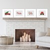 Big Dot of Happiness Merry Little Christmas Tree - Unframed Red Truck Christmas Linen Paper Wall Art - Set of 4 - Artisms - 8 x 10 inches - 2 of 4