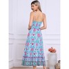 INSPIRE CHIC Women's Summer Spaghetti Strap A-Line Flowy Smocked Midi Boho Floral Sundresses - 3 of 4