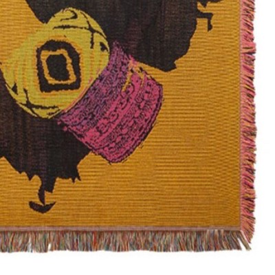 Shanell Yellow and Black Woven Throw Blanket with Fringe