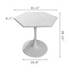 Modern Octagonal Coffee Table with Printed White Marble Table Top, Metal Base, for Dining Room, Kitchen, Living Room, CENGHU Bistro Table - 4 of 4