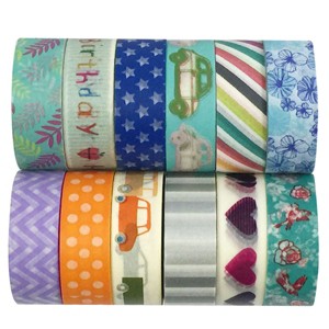 Wrapables Washi Tapes Decorative Masking Tapes, Set of 12 - 1 of 4