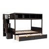 TiramisuBest Twin over Full Bunk Bed, Espresso, Solid Wood+MDF, 93L x 58W x 62H inches, 260 lbs - 4 of 4