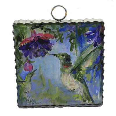 Home Decor 7.0" Mini Hummingbird & Fucia Print Roxznne Prieb  -  Wall Sign Panels