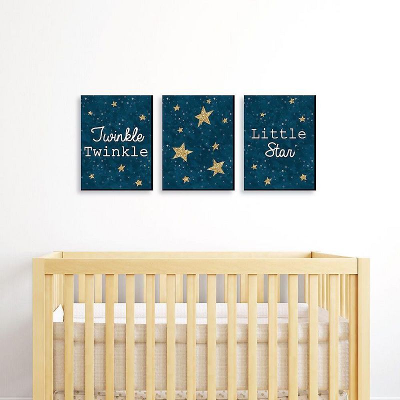 Big Dot of Happiness Twinkle Twinkle Little Star - Baby Boy Nursery Wall Art & Kids Room Decorations - Gift Ideas - 7.5 x 10 inches - Set of 3 Prints, 2 of 8