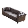 85.5'' Tech Fabric Chesterfield 3-Seater Sofa with Rolled Arms, Button Tufted Design and 2 Cushions - 2 of 4