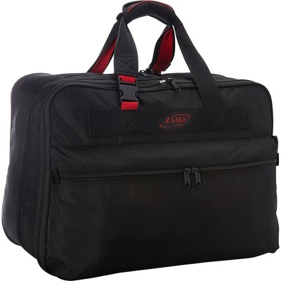 A.SAKS Luggage Lightweight Foldable Travel Packing Duffels (Black/Red, 21-inch)