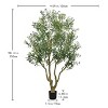 SEVOBAL Artificial Plants 8FT Tall Olive Tree Large Faux Decorative Tree with Realistic Leaves and Fruit for Decor, Green, 59"*59"*98.4" - 3 of 4