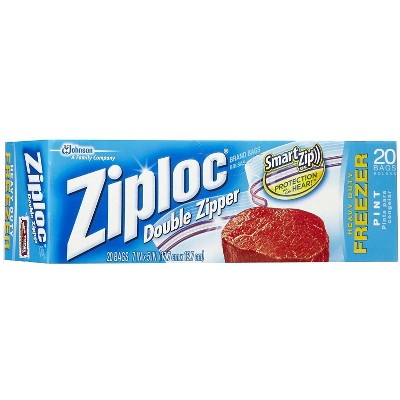 Ziploc 90512 Zipper Freezer Bag, 6-1/2" x 7", 20-Count