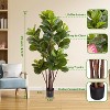 Faux Fiddle Leaf Fig Tree, Potted Fake Ficus Lyrata Plant with Decorative Fiddle Leaves, Artificial Trees for Home Office Porch Decor - 4 of 4