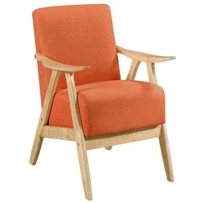 28.5"Modern Home Furniture Orange Color Fabric Upholstered 1pc Accent Chair
