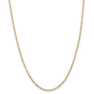 Black Bow Jewelry 2.25mm 14k Yellow Gold Flat Figaro Necklace Chain - 1 of 4