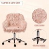 33.5" Faux Fur Swivel Office Chair with Adjustable Height and Armrests, Upholstered Task Chair for Home Office or Vanity -3irtyhousy - 3 of 4