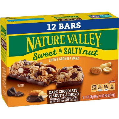 Nature Valley Sweet & Salty Dark Chocolate Peanut & Almond Bars - 12ct/14.8oz