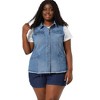 Agnes Orinda Women's Plus Size Button-Down Flat Lepel Denim Sleeveless Raw Hem Vests - 4 of 4