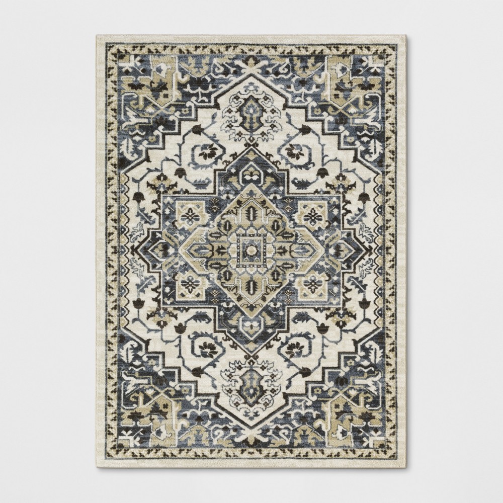 5'X7' Printed Persian Style Geometric Design Tufted Area Rugs Gray - Threshold™