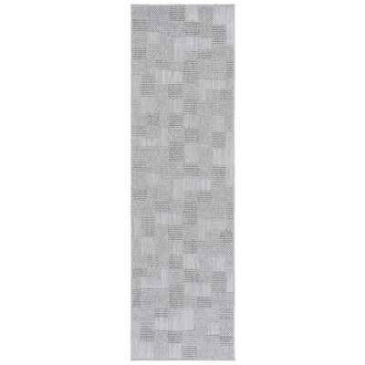 Milos MLO108 Power Loomed Indoor/Outdoor Runner Rug - Grey - 2'3"x8'- Safavieh