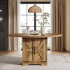 Tribesigns Round Dining Table for 4-6, 47-Inch Circle Kitchen Table with Storage Cabinet, Farmhouse Kitchen & Dining Room Furniture, Brown - 3 of 4