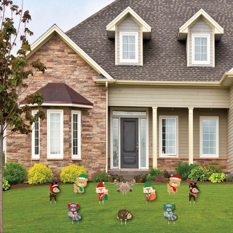 Big Dot of Happiness Woodland Christmas - Lawn Decorations - Outdoor Merry Christmoose Holiday Party Yard Decorations - 10 Piece, 2 of 9