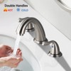 ALEXOUN 8-Inch 3 Holes 2 Handles Bathroom Sink Faucet, Brushed Nickel - 2 of 4